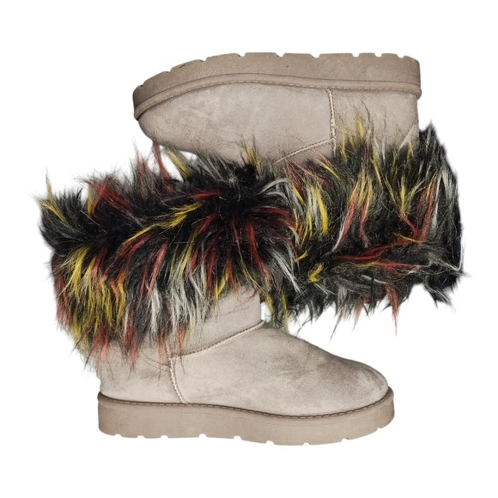 Rouge Helium Boots Womens US 8.5 Multi Winter Funky‎ Quirky Colorful Ankle Fur
